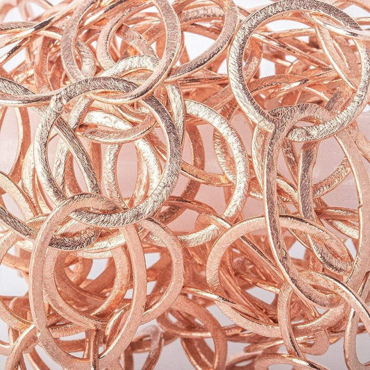19mm & 27x16mm Rose Gold plated Brushed Round & Marquise Link Chain