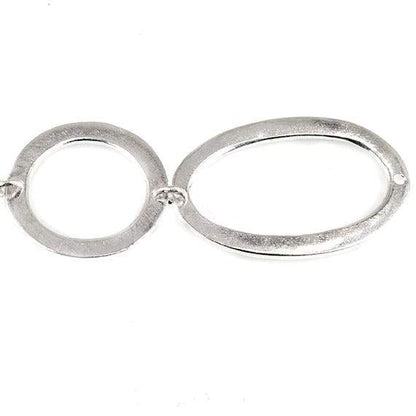 19mm & 29x19mm Sterling Silver plated Copper Hammered Circle and Oval Beads 11 pieces*DISCONTINUED*