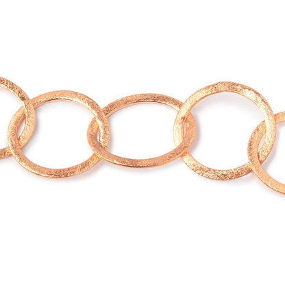 19mm and 22x18mm Copper Brushed Round & Oval Link Chain