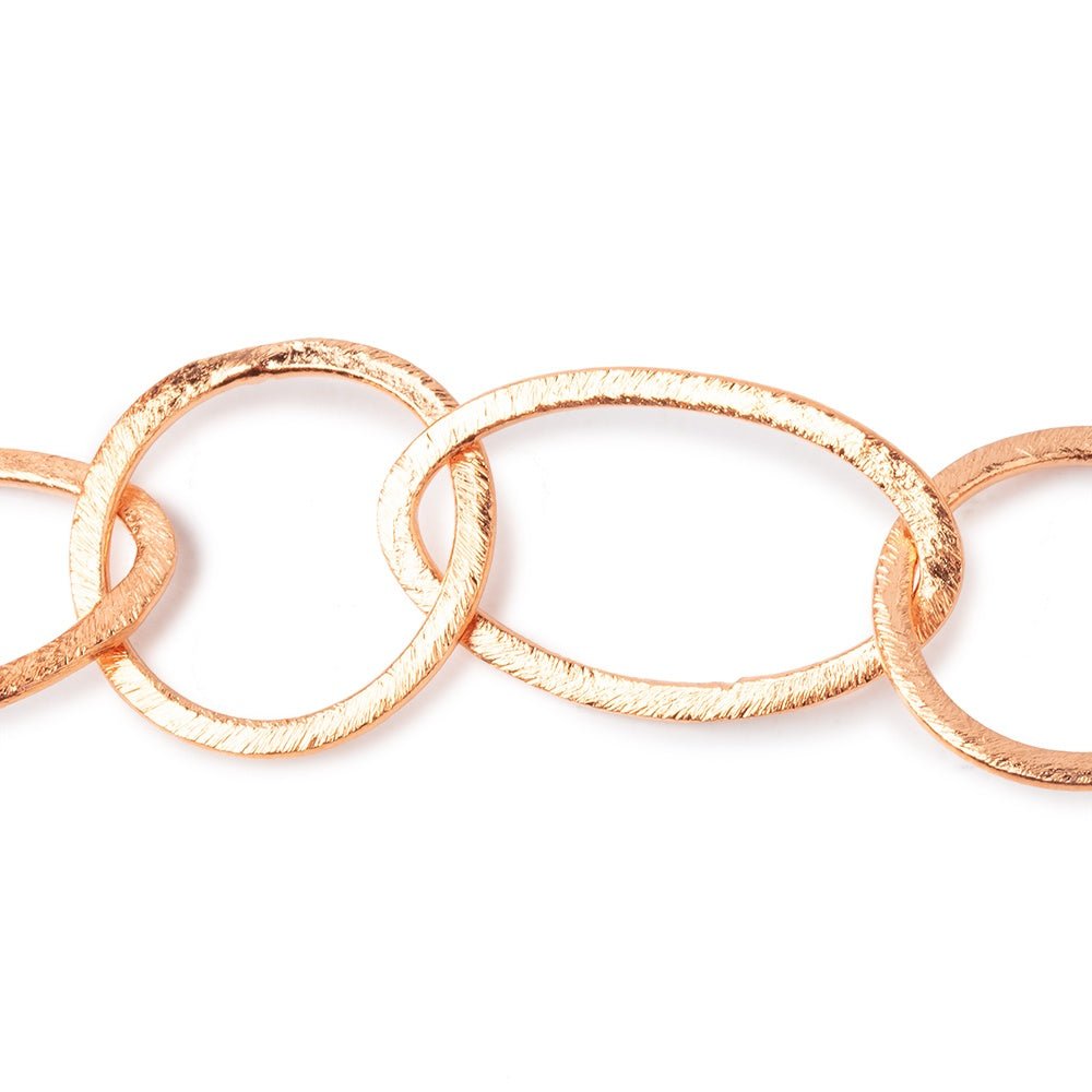 19mm and 27x16mm Copper Brushed Round and Marquise Link Chain