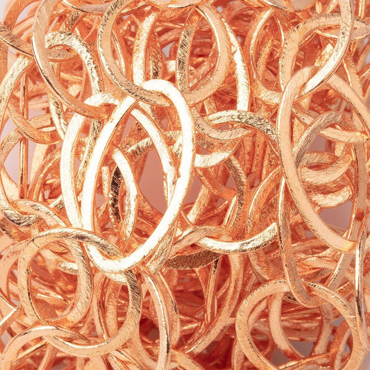 19mm and 27x16mm Copper Brushed Round and Marquise Link Chain
