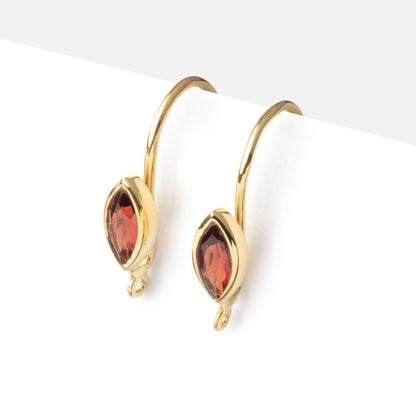 19mm Garnet Marquise Ear Wire Set of 2 pieces