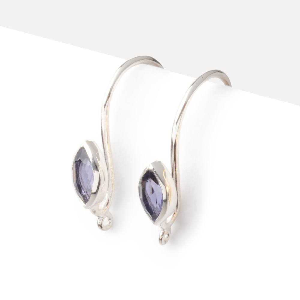 19mm Iolite Marquise Ear Wire Set of 2 pieces