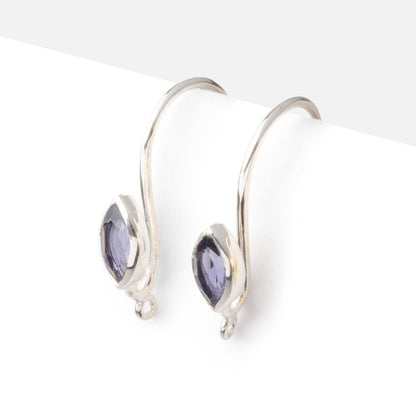 19mm Iolite Marquise Ear Wire Set of 2 pieces