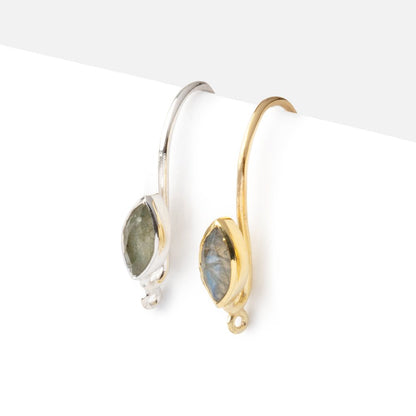19mm Labradorite Marquise Ear Wire Set of 2 pieces