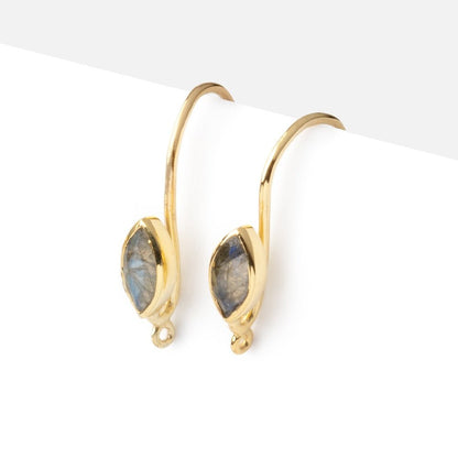 19mm Labradorite Marquise Ear Wire Set of 2 pieces