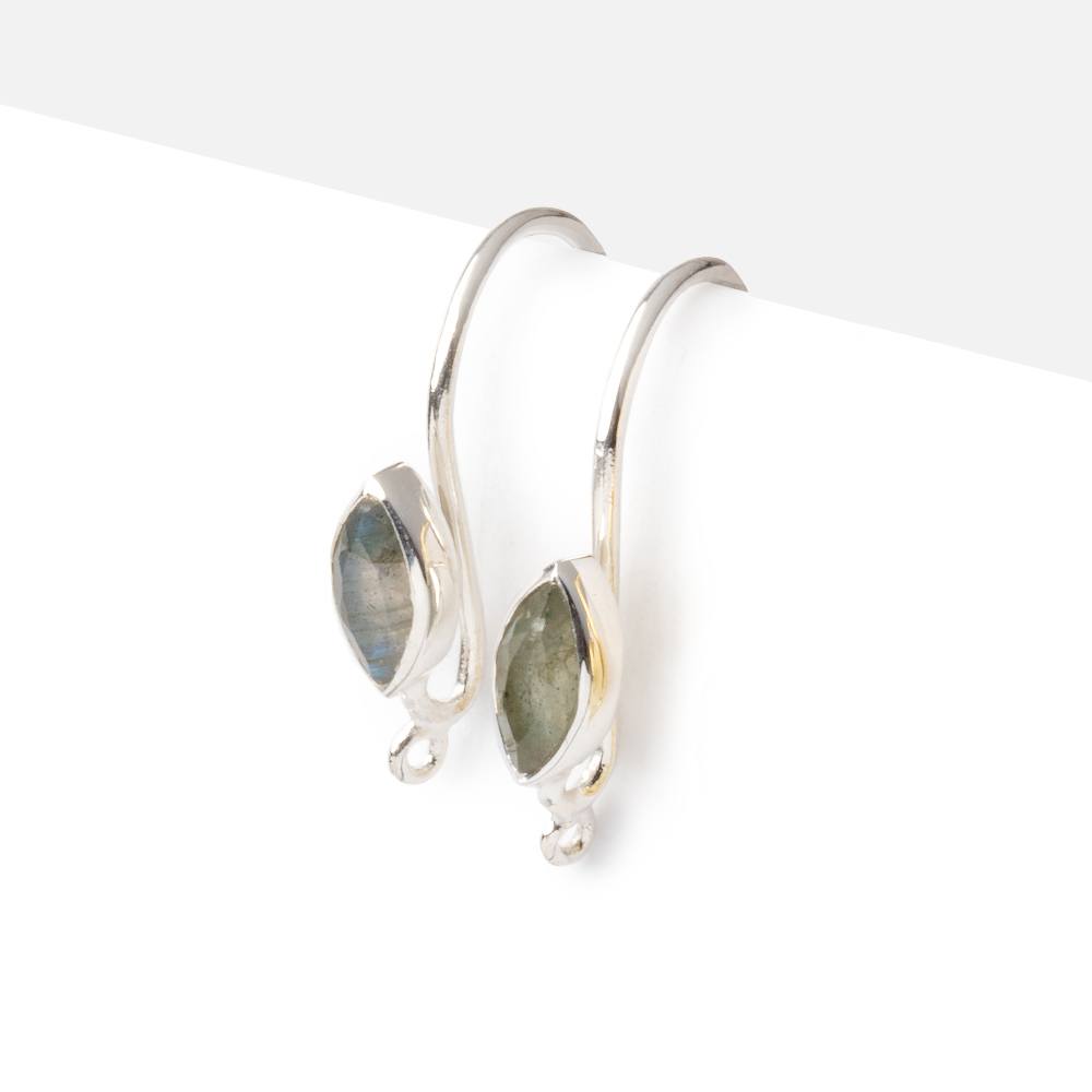 19mm Labradorite Marquise Ear Wire Set of 2 pieces