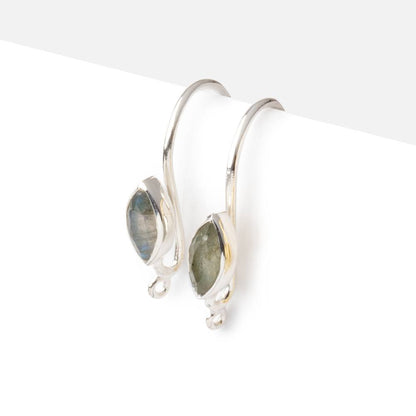 19mm Labradorite Marquise Ear Wire Set of 2 pieces
