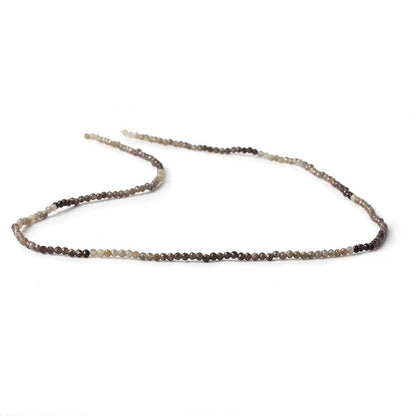 1.9mm Multi Grey Brown Sapphire Micro Faceted rounds 13 inch 200 beads