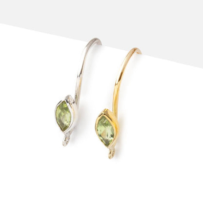 19mm Peridot Marquise Ear Wire Set of 2 pieces