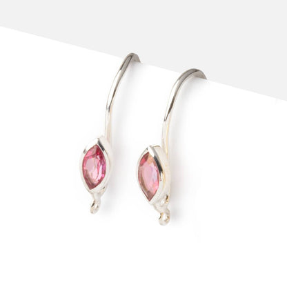19mm Pink Topaz Marquise Ear Wire Set of 2 pieces