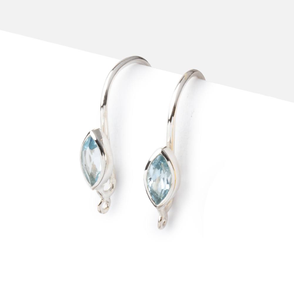 19mm Sky Blue Topaz Marquise Ear Wire Set of 2 pieces