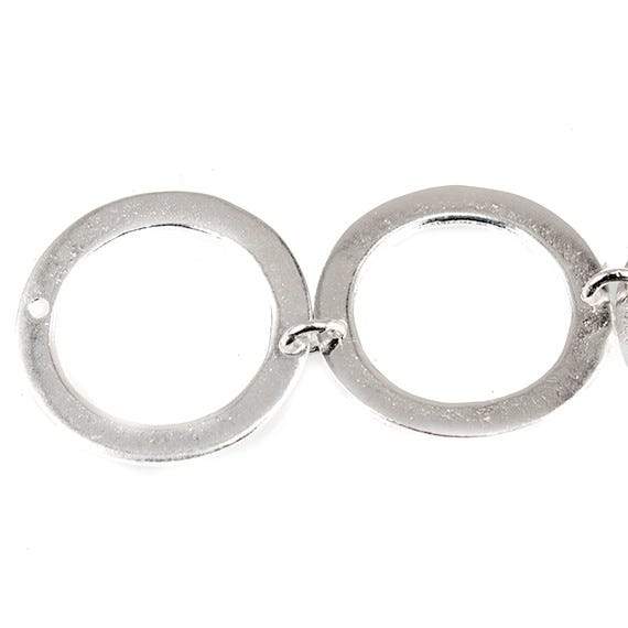 19mm Sterling Silver plated Copper Hammered Circle Bead 3 pieces*DISCONTINUED*