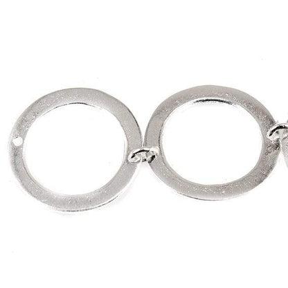 19mm Sterling Silver plated Copper Hammered Circle Bead 3 pieces*DISCONTINUED*