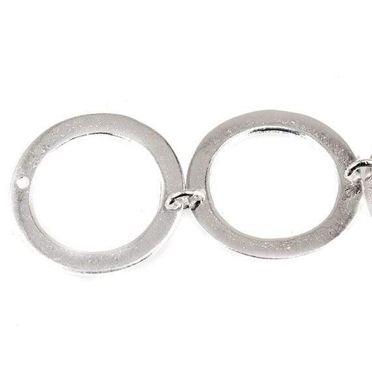 19mm Sterling Silver plated Copper Hammered Circle Bead 3 pieces*DISCONTINUED*