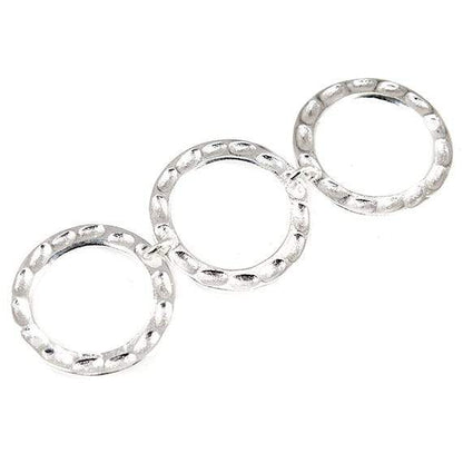 19mm Sterling Silver plated Copper Hammered Circle Bead 3 pieces*DISCONTINUED*