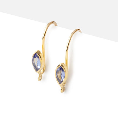 19mm Tanzanite Marquise Ear Wire Set of 2 pieces