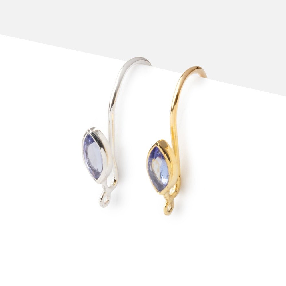 19mm Tanzanite Marquise Ear Wire Set of 2 pieces