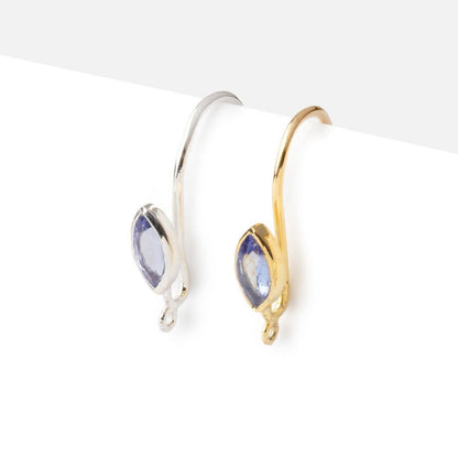19mm Tanzanite Marquise Ear Wire Set of 2 pieces