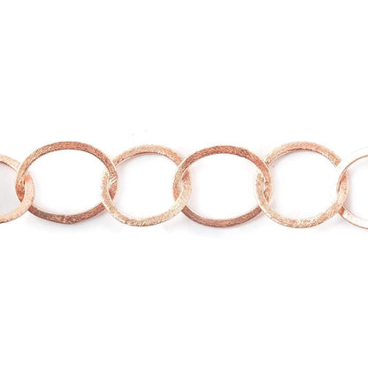 19mm & 22x18mm Rose Gold Plated Brushed Round & Oval Link Chain