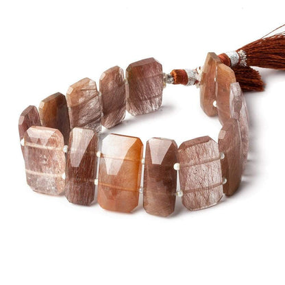 19x10-22x12mm Rutilated Quartz Double Drilled Faceted Rectangles 7 inch 15 beads AA