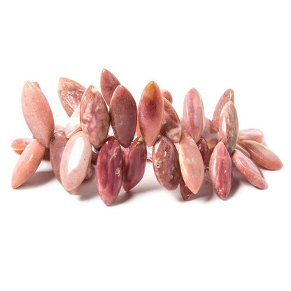 19x10-26x9mm Dendritic Pink Peruvian Opal Plain Marquise Beads 8.5 inch 44 pcs