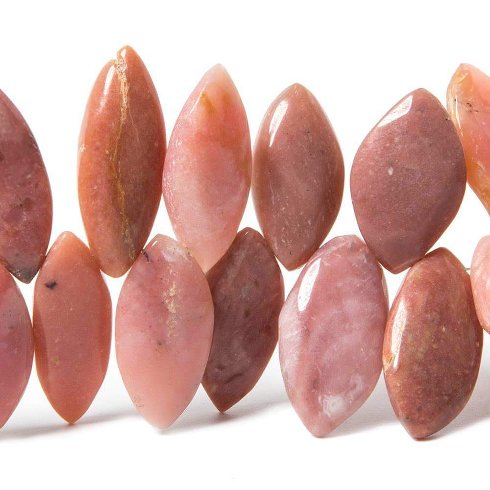 19x10-26x9mm Dendritic Pink Peruvian Opal Plain Marquise Beads 8.5 inch 44 pcs