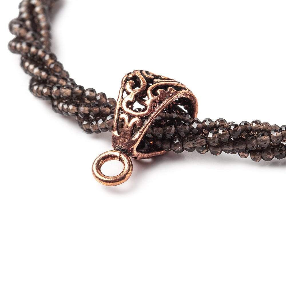 19x10mm Copper Bail with Victorian Floral Set of 4