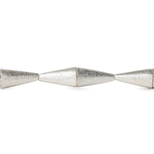 19x10mm Sterling Silver Plated Copper Brushed Cone 8 inch 12 pcs