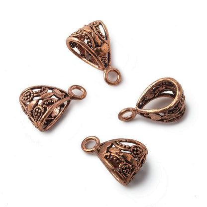 19x11mm Butterfly Antiqued Copper Bail Finding Set of 4