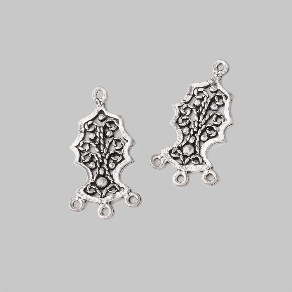 19x12mm Tree Of Life Filigree 3 Ring Charm Set of 2 pieces