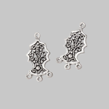 19x12mm Tree Of Life Filigree 3 Ring Charm Set of 2 pieces
