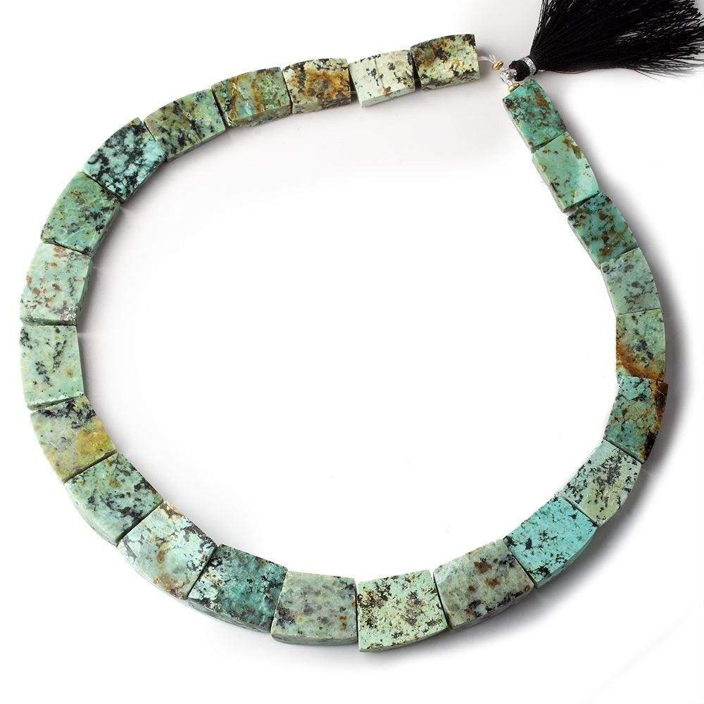 19x13-23x19mm African Turquoise Matte & Polished Fancy Shape Collar 24 beads 15 inch