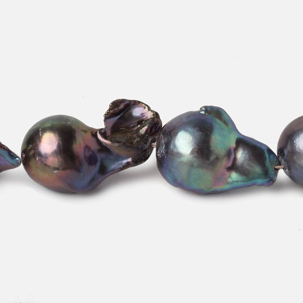 19x14-26x14mm Peacock Ultra Baroque Freshwater Pearl 16 inch 16 pieces A