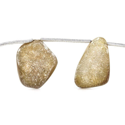 19x14-31x17mm Caramel Brown Agate Drusy Freeform Beads 11 pieces