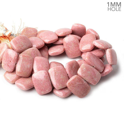 19x14mm Thulite side drilled Plain Cushion Beads 8 inch 14 pieces A 1mm large hole