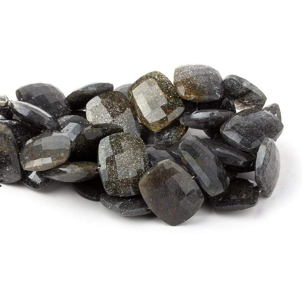 19x15mm Celestial Quartz side drilled Faceted Cushion beads 8 inch 13 pieces AA