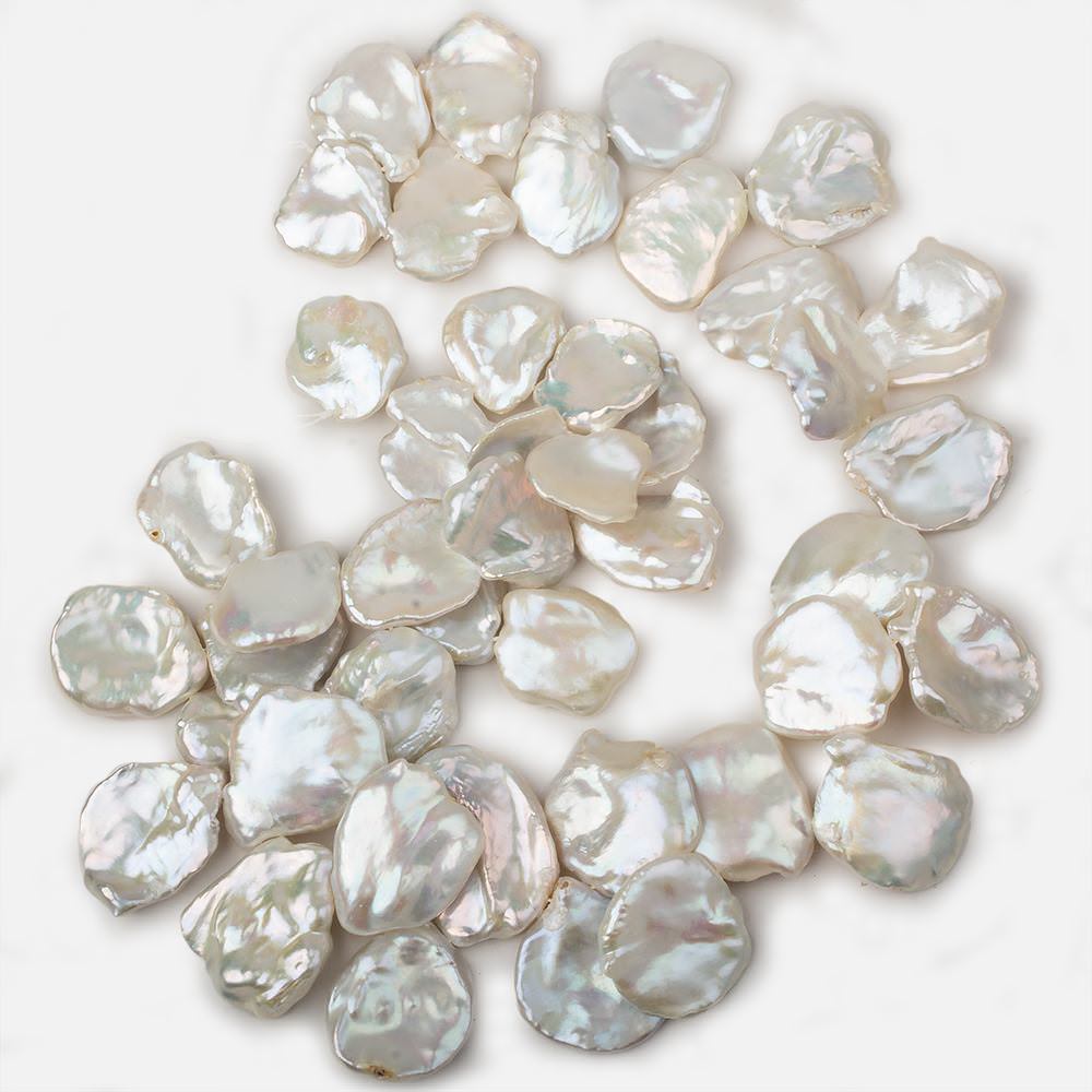 19x16-29x23mm Creamy White Top Drilled Ultra Keshi Pearls 16 inch 36 pieces AAA