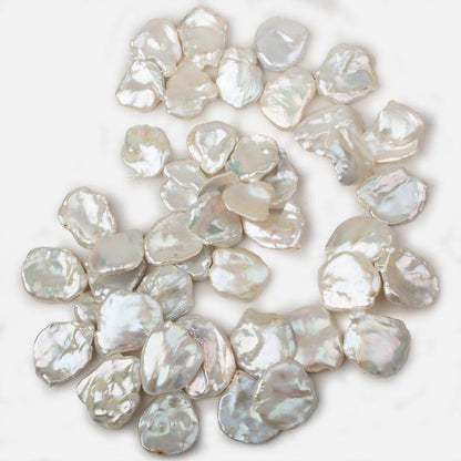 19x16-29x23mm Creamy White Top Drilled Ultra Keshi Pearls 16 inch 36 pieces AAA