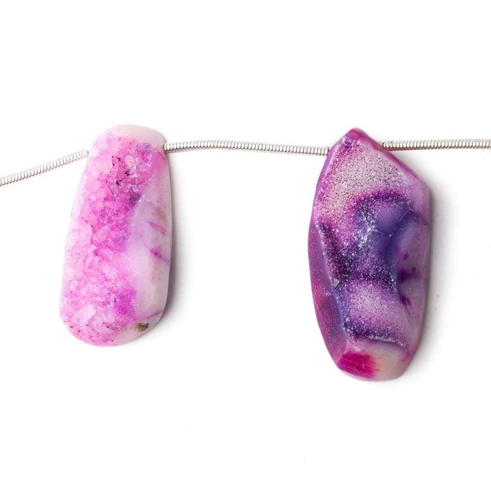 19x16-30x14mm Cotton Candy Purple Agate Drusy Freeform Beads 5 pieces
