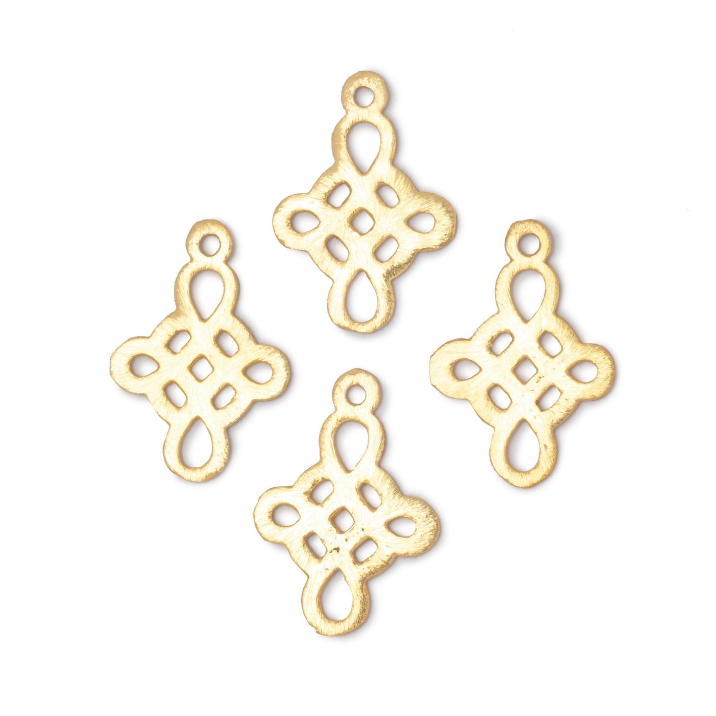 19x16mm Brushed Filigree Cross Charm Set of 4 pieces