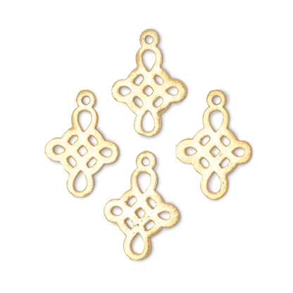 19x16mm Brushed Filigree Cross Charm Set of 4 pieces