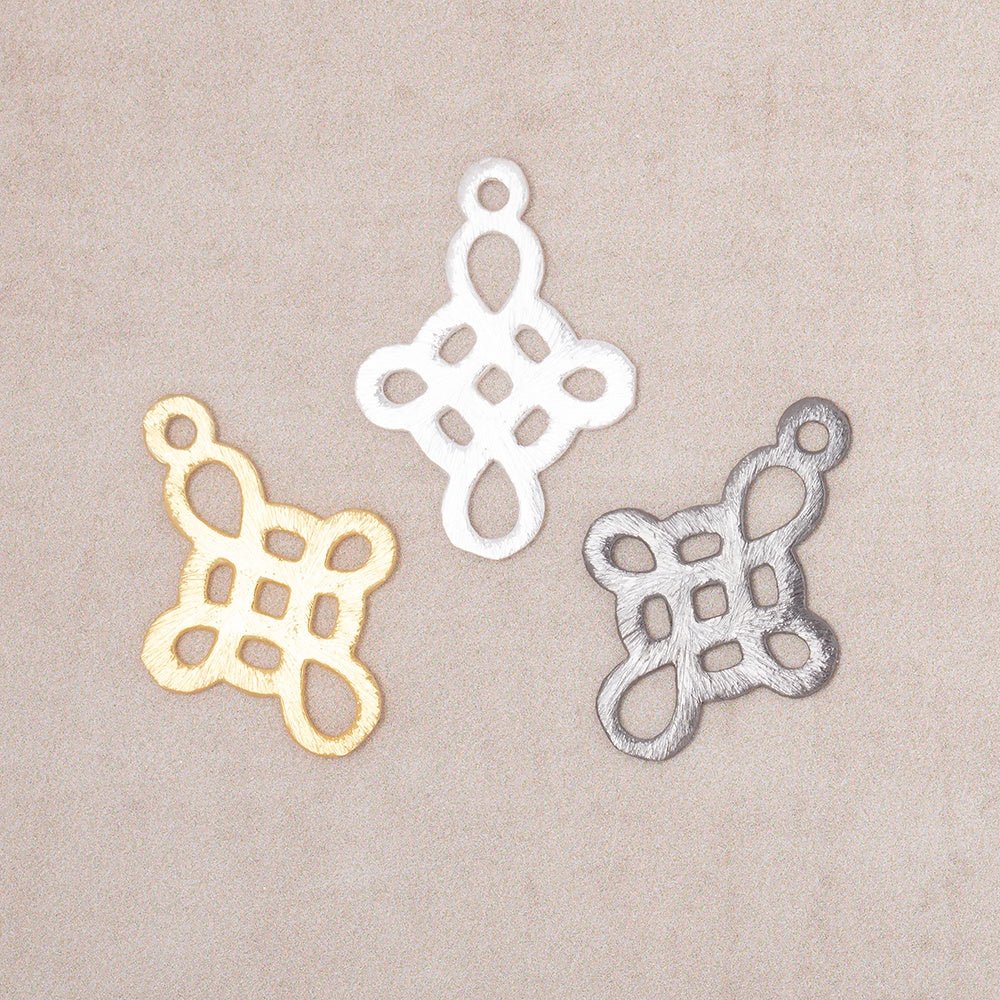 19x16mm Brushed Filigree Cross Charm Set of 4 pieces