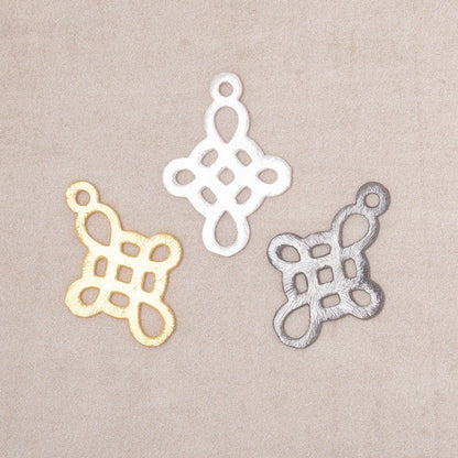 19x16mm Brushed Filigree Cross Charm Set of 4 pieces