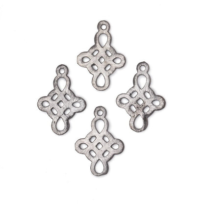 19x16mm Brushed Filigree Cross Charm Set of 4 pieces