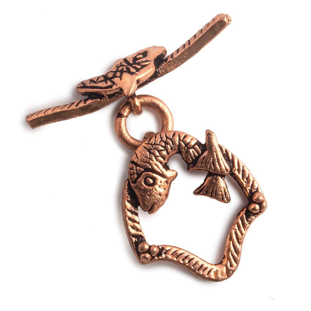 19x17mm Copper Toggle Koi Fish