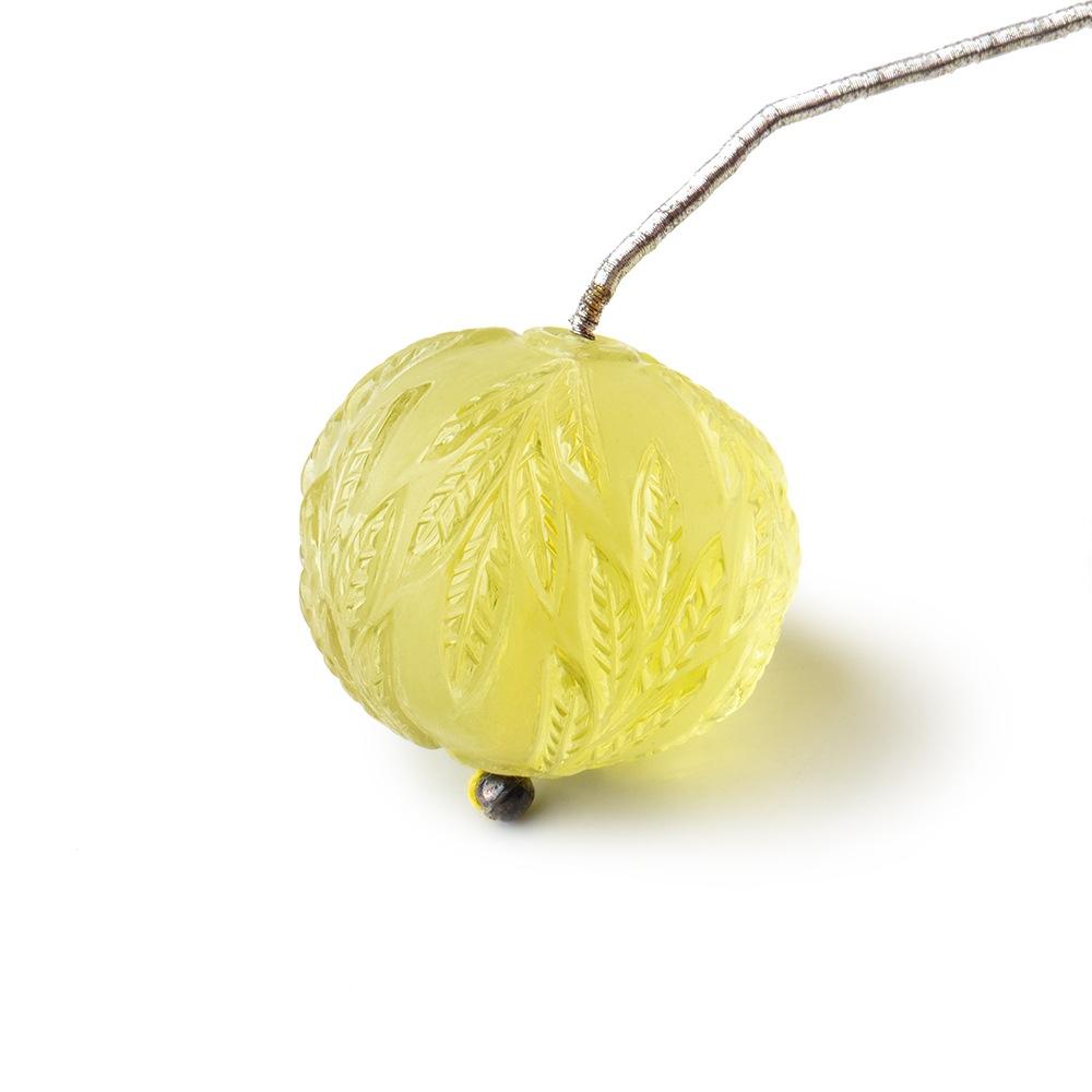 19x17mm Lemon Quartz Hand Carved Focal Bead 1 Piece AAA