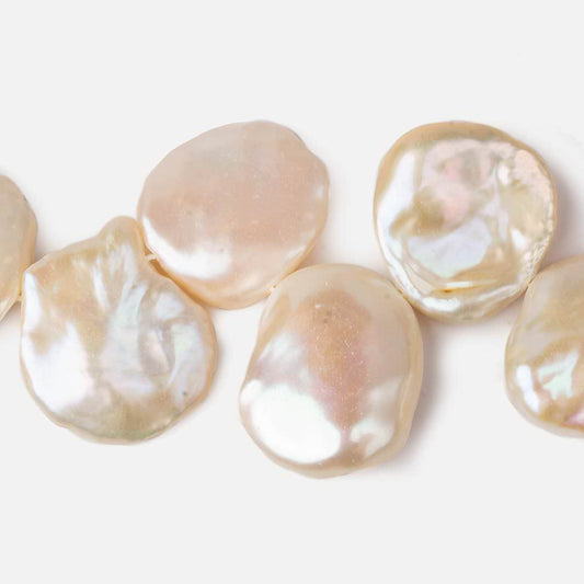 19x18-23x20mm Salmon Peach top drilled Ultra Keshi Freshwater Pearls AAA 16 inch 32 pcs