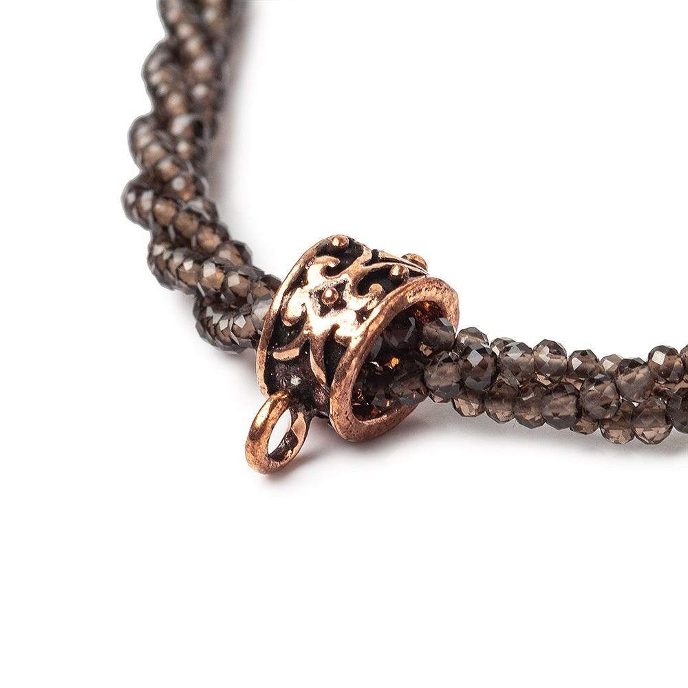 19x6mm Copper Bail with Cross Pattern Set of 4