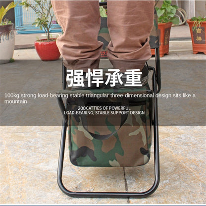 Outdoor Camping Folding Chair with Storage Backrest and Carrying Bag for Art Students' Sketching